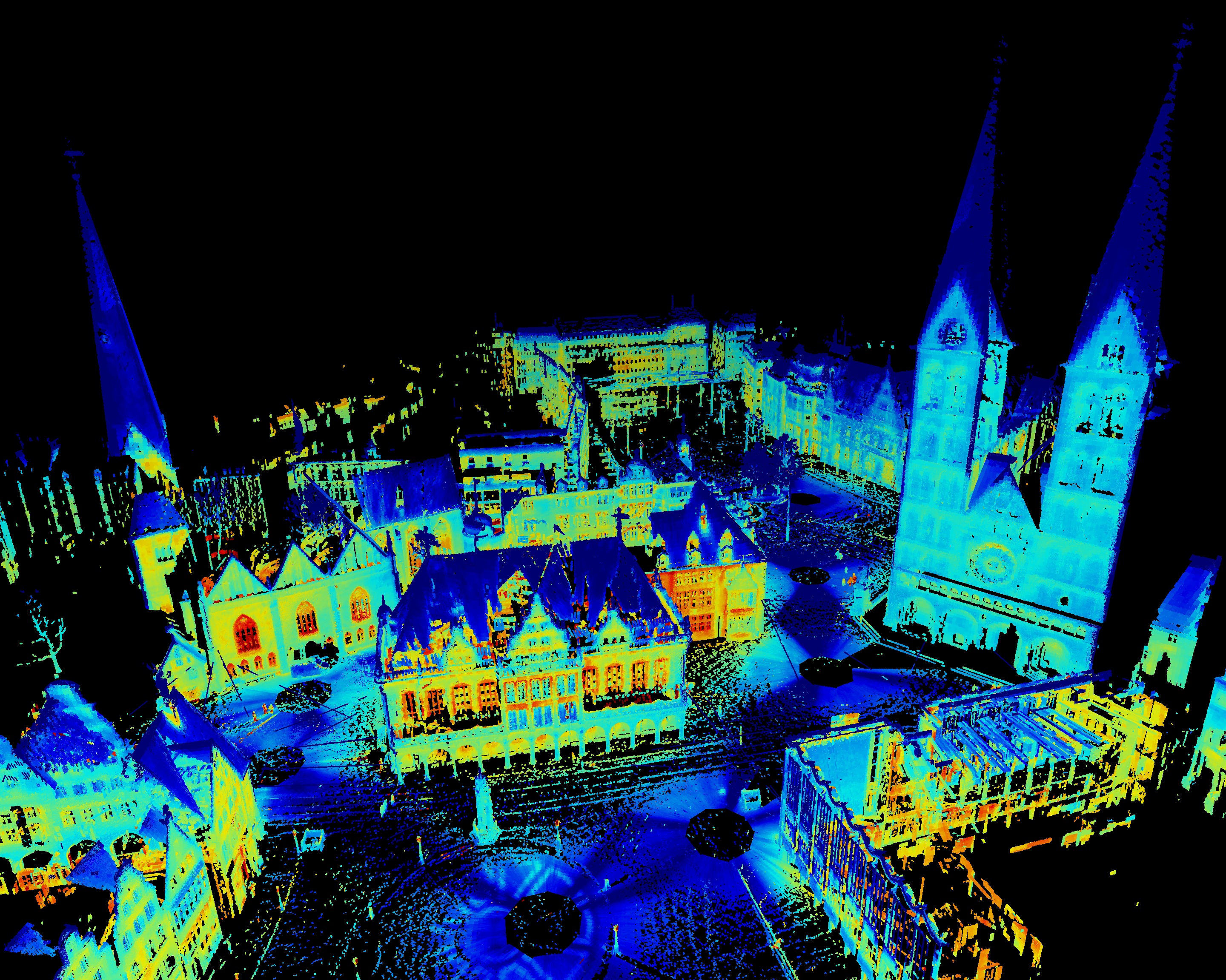 Thermal 3D Point Cloud of the City Center of Bremen