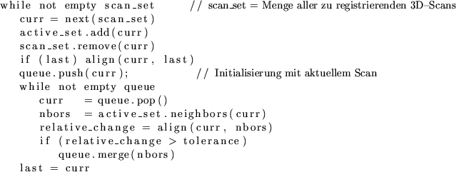 \begin{lstlisting}[fontadjust,escapechar=']{}
while not empty scan_set // 'scan\...
...relative_change > tolerance)
queue.merge(nbors)
last = curr
\end{lstlisting}