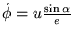 $\dot \phi = u \frac{\sin
\alpha}{e}$